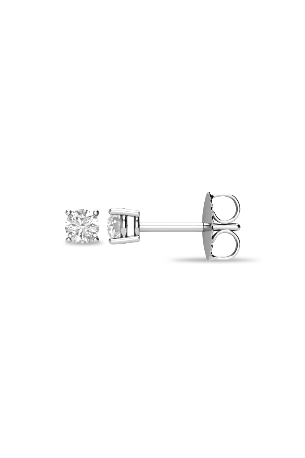 Small diamond stud push back earring