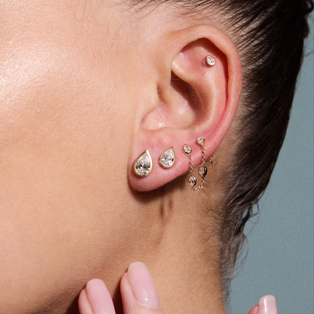 KNOX MINI WHITE DIAMOND STUDS