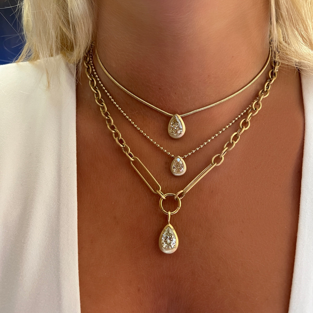 KYRAH 2.67 BROWN DIAMOND PEAR NECKLACE