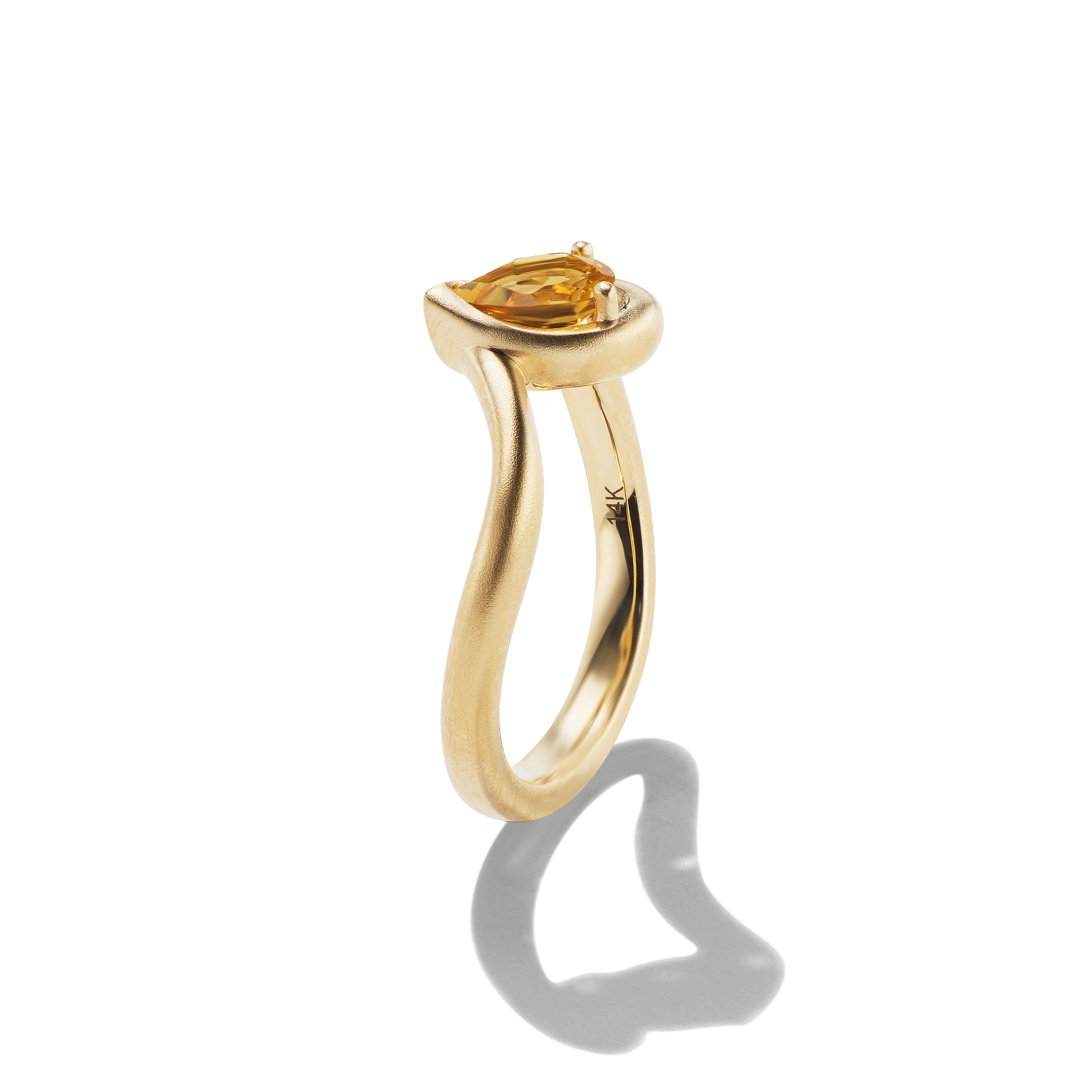 BB THELMA CITRINE GEMSTONE PINKY RING, side view