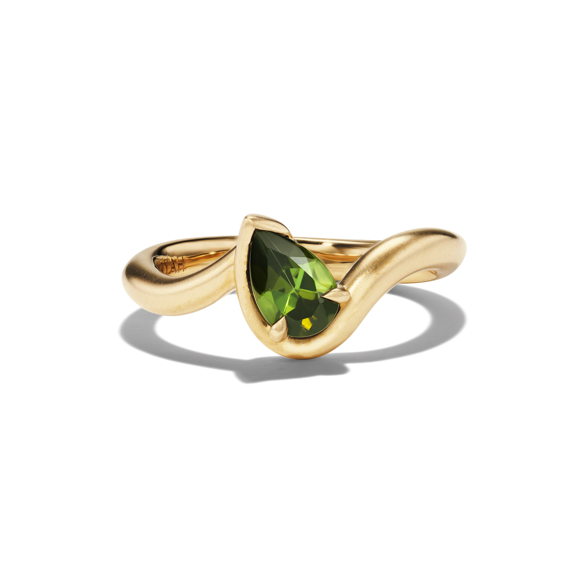 BB THELMA GREEN TOURMALINE GEMSTONE PINKY RING, front view