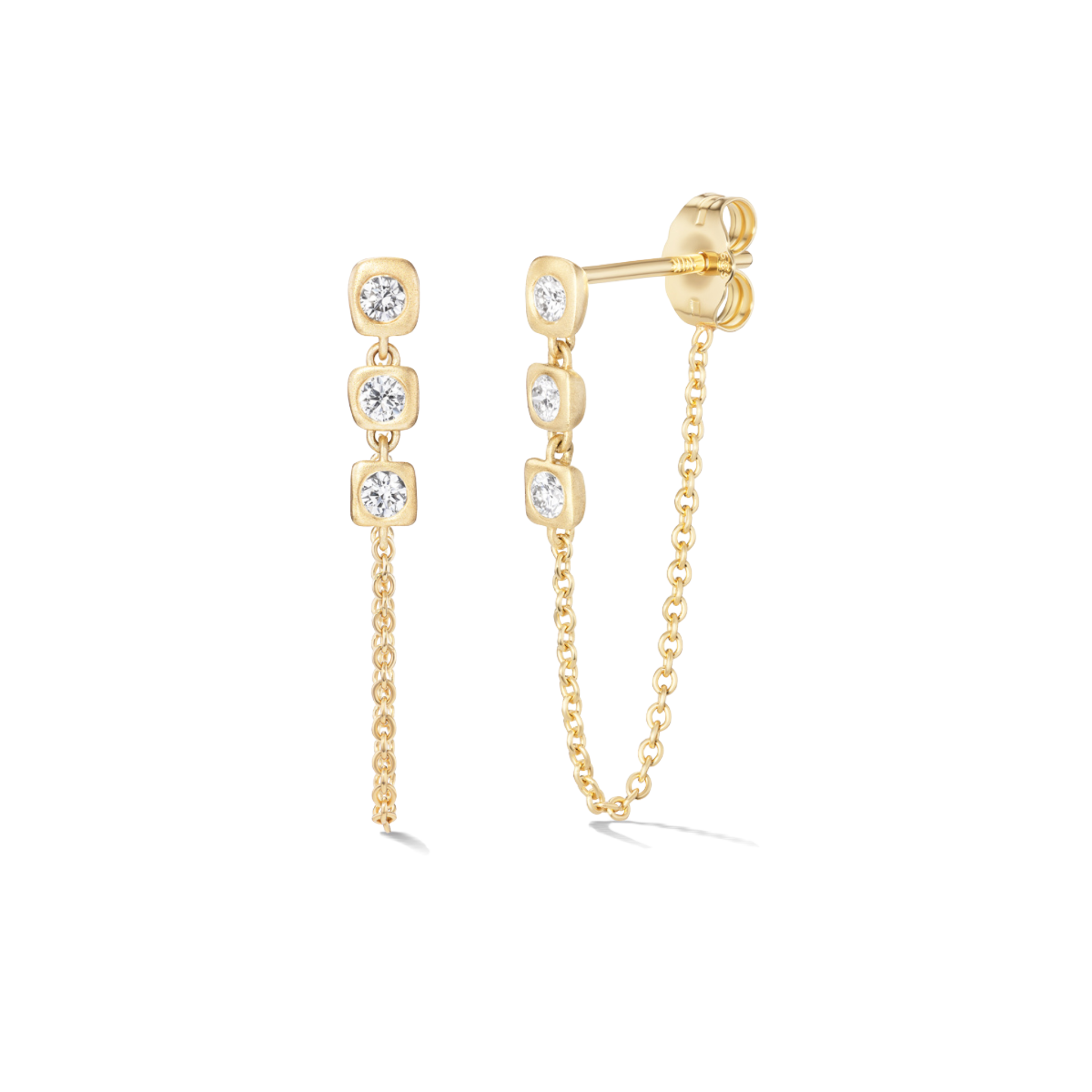 BUBBLE BEZEL CHAIN EARRING