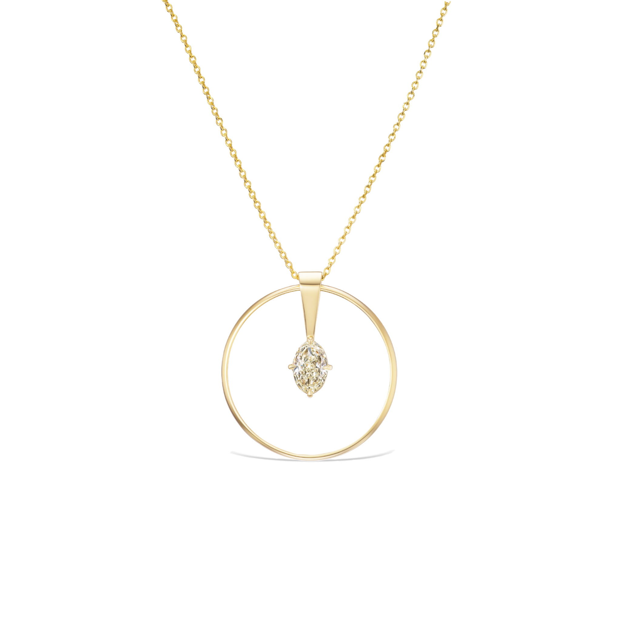 BESPOKE OVAL DIAMOND PENDANT NECKLACE