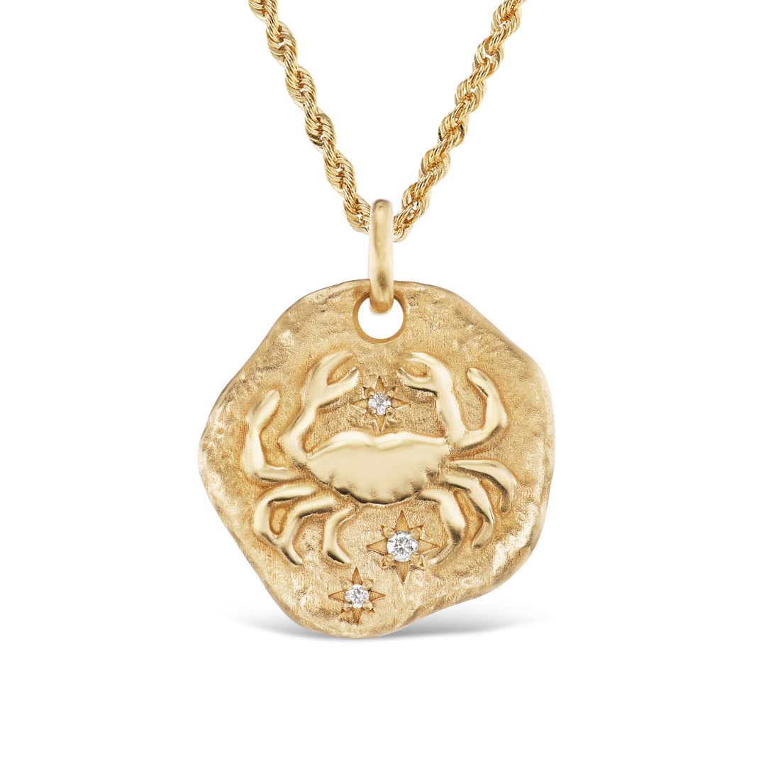 LARGE 14KT YG ZODIAC MEDALLION