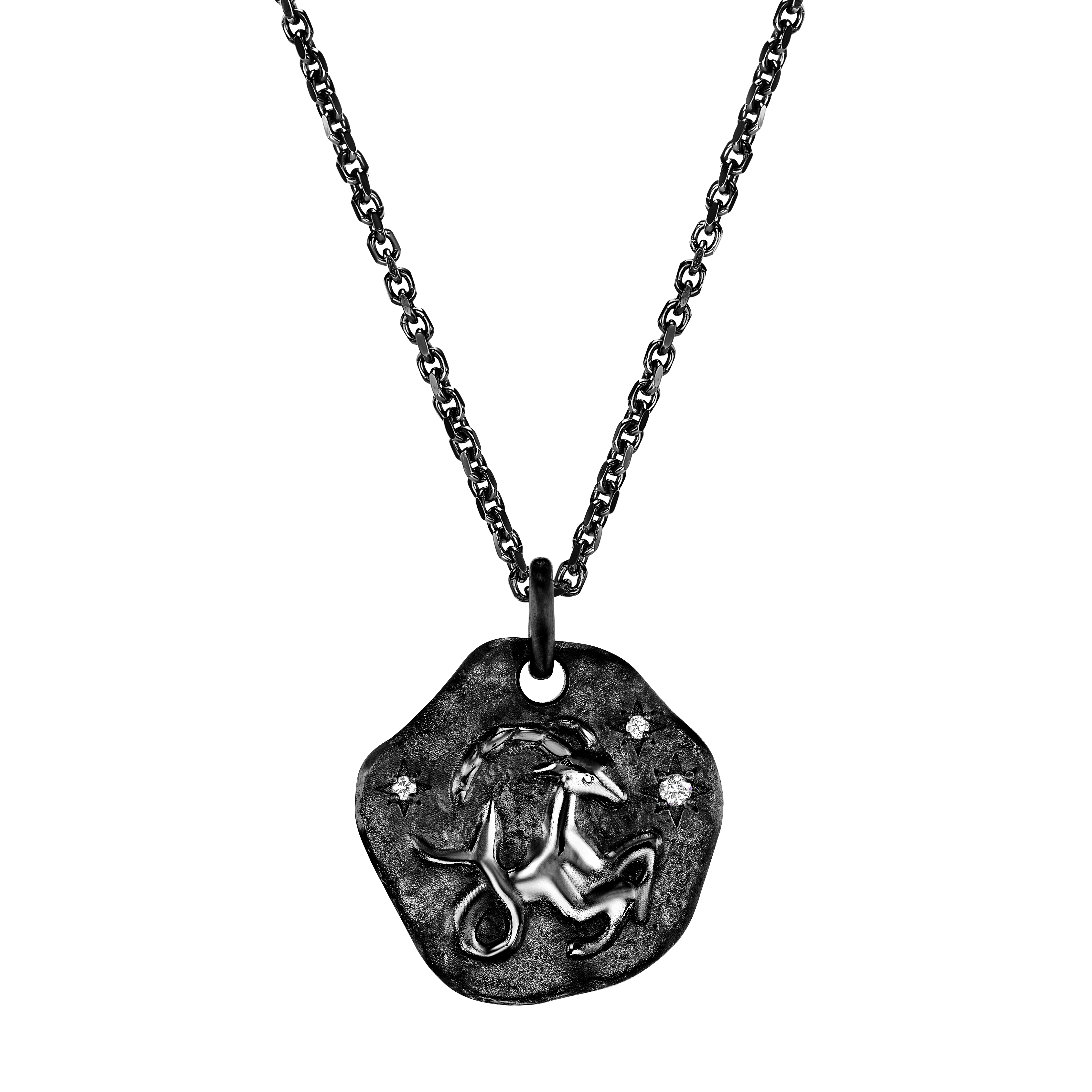 MINI 18KT BLACK GOLD ZODIAC MEDALLION