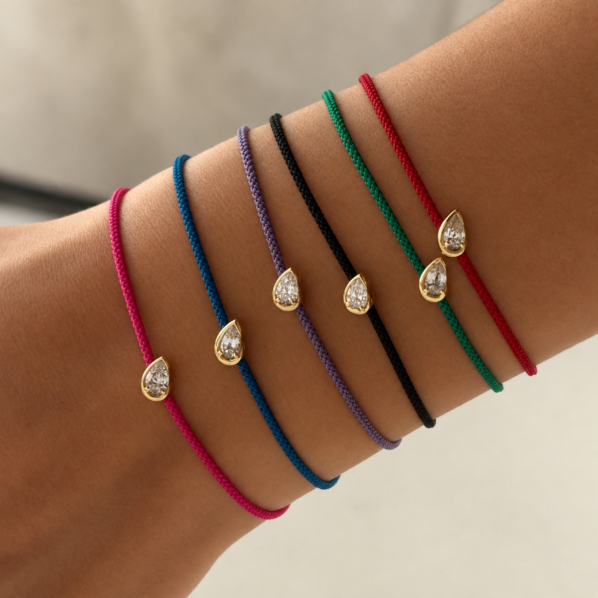 BB THELMA WHITE DIAMOND CORD BRACELET *more colors available*