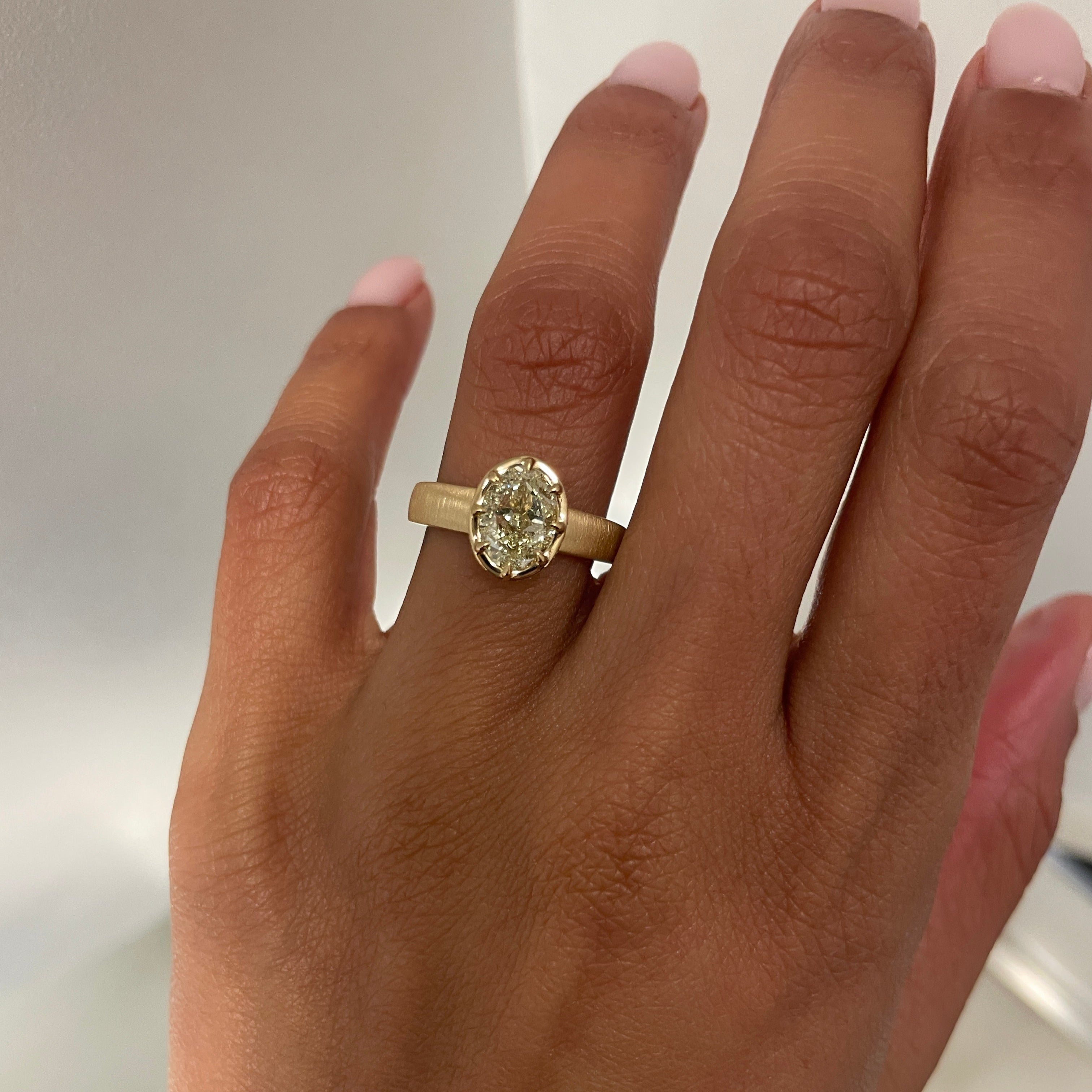 ISLA Engagement Ring, On Finger