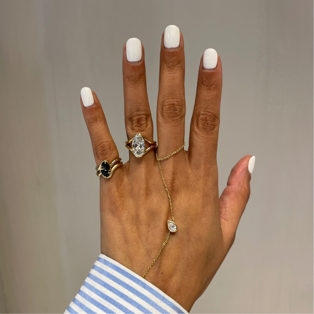 AARYAH | JAX WHITE DIAMOND HAND CHAIN