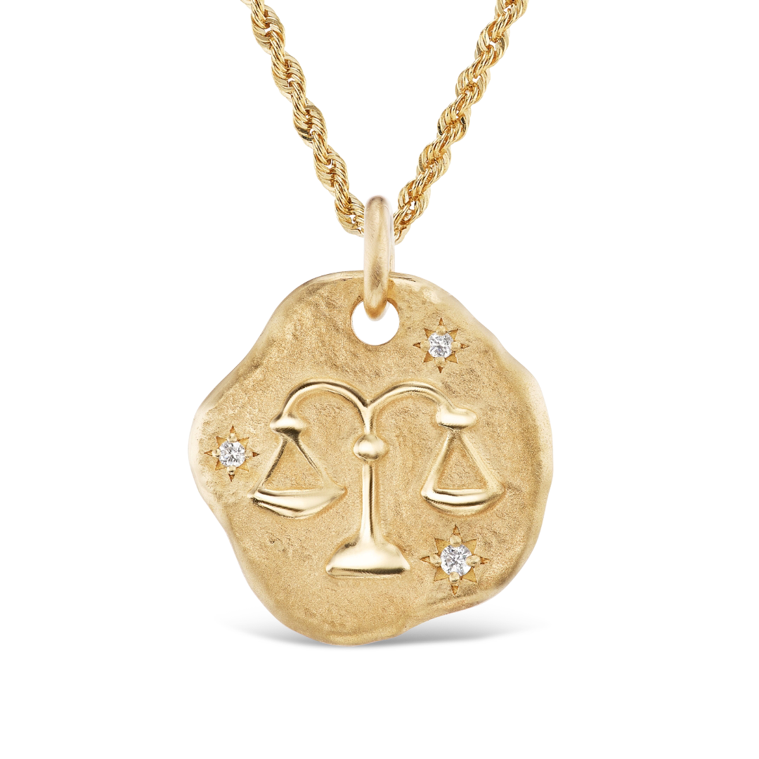 LARGE 14KT YG ZODIAC MEDALLION