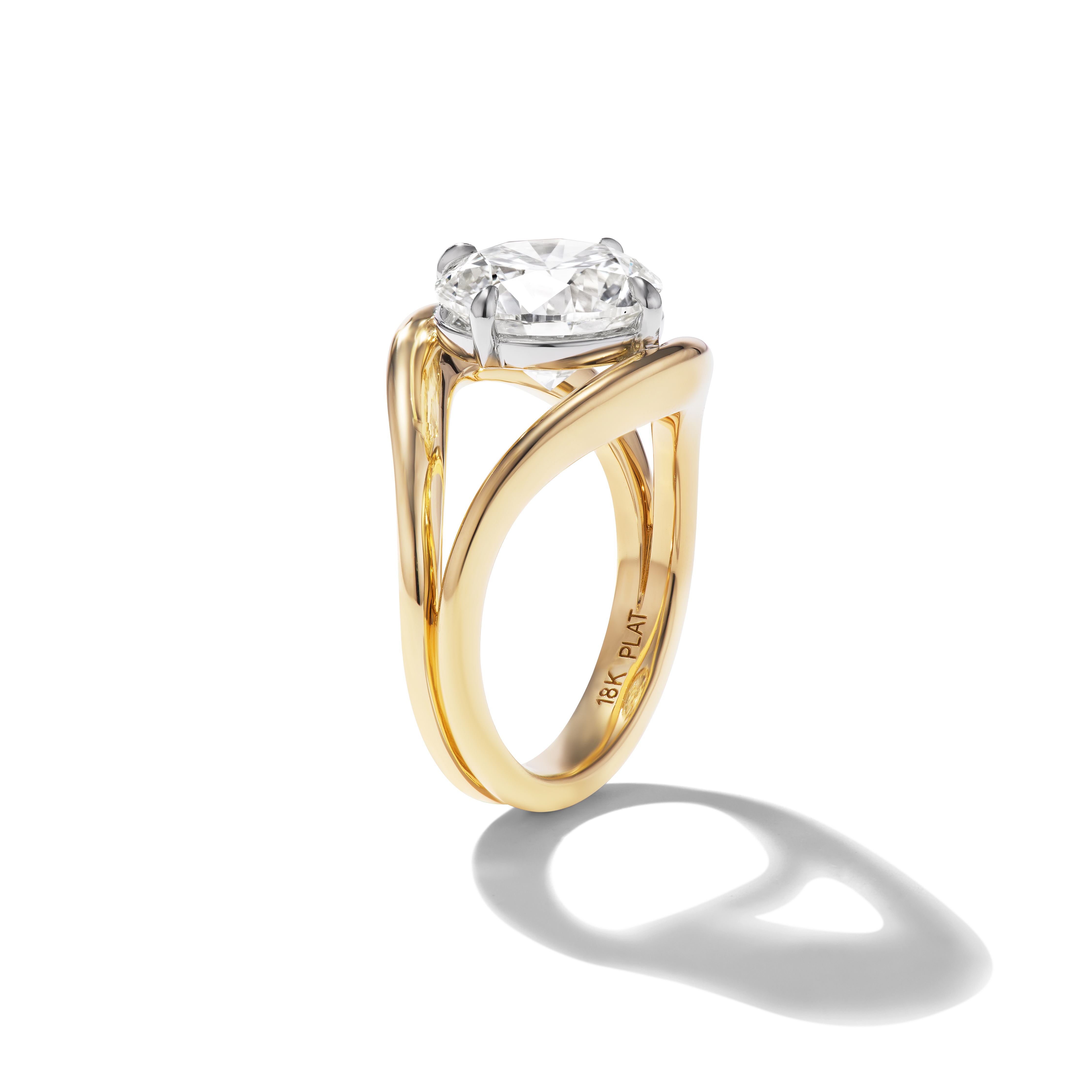 BESPOKE ROUND BRILLIANT SPLIT SHANK RING