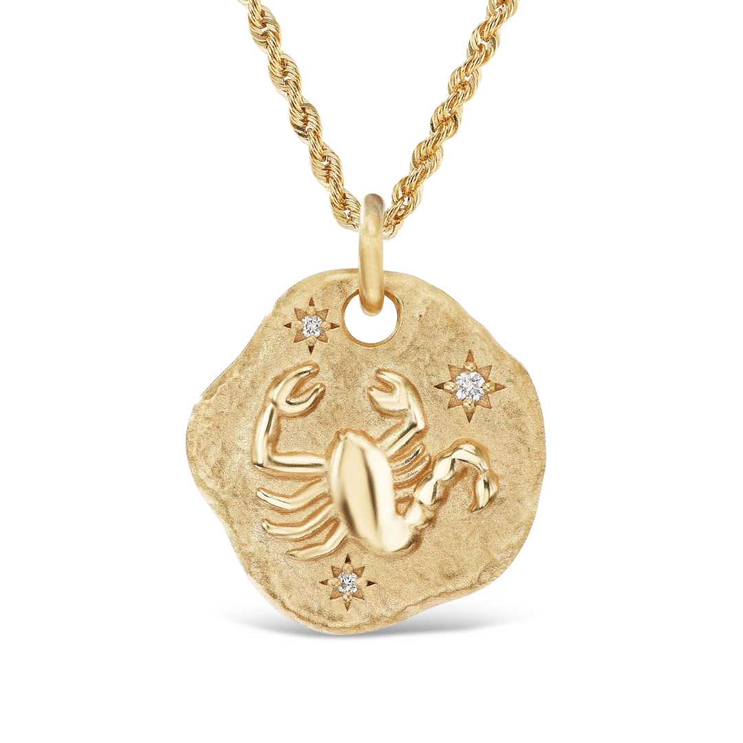 LARGE 14KT YG ZODIAC MEDALLION