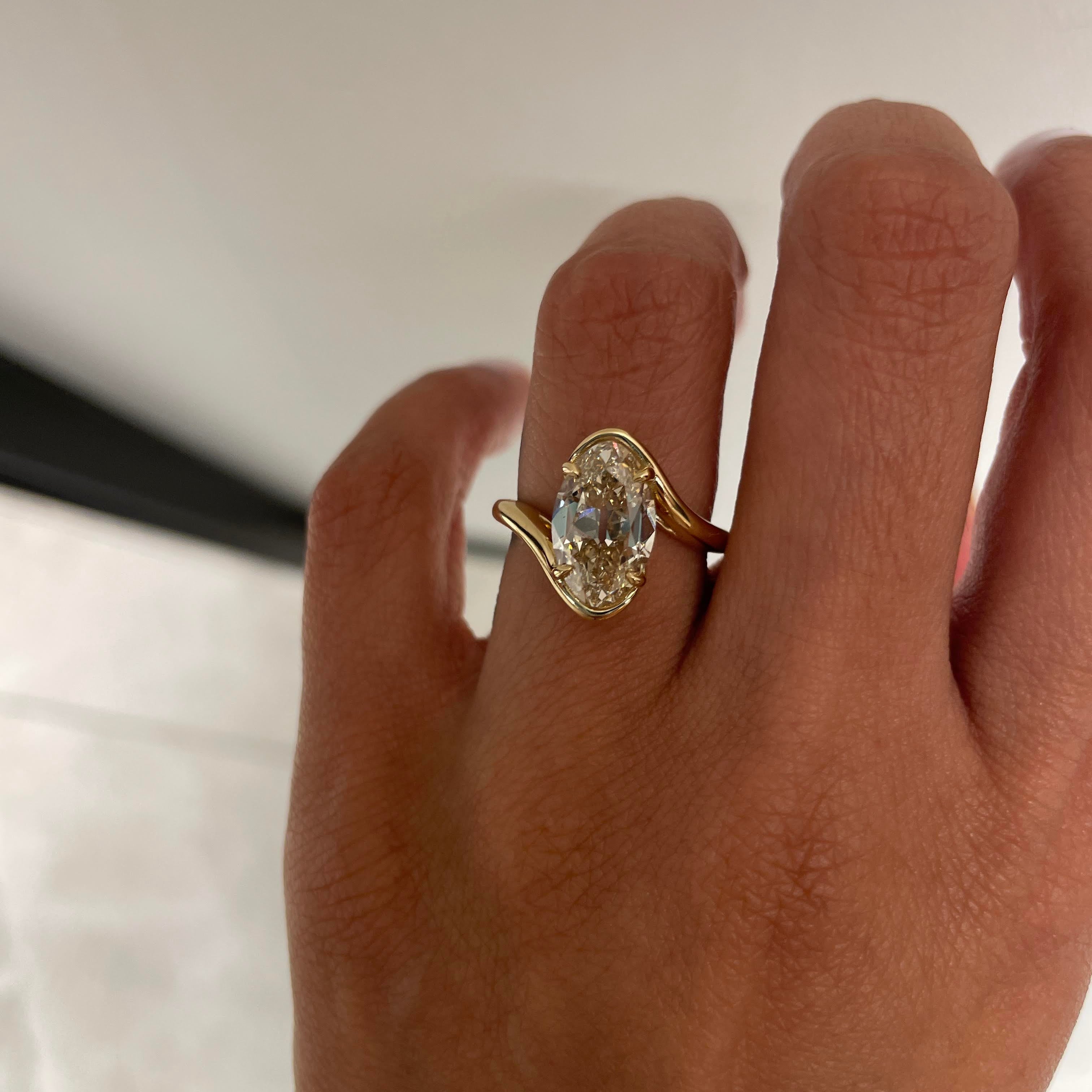 Talia 3.73 - organic brown diamond bypass set engagement ring