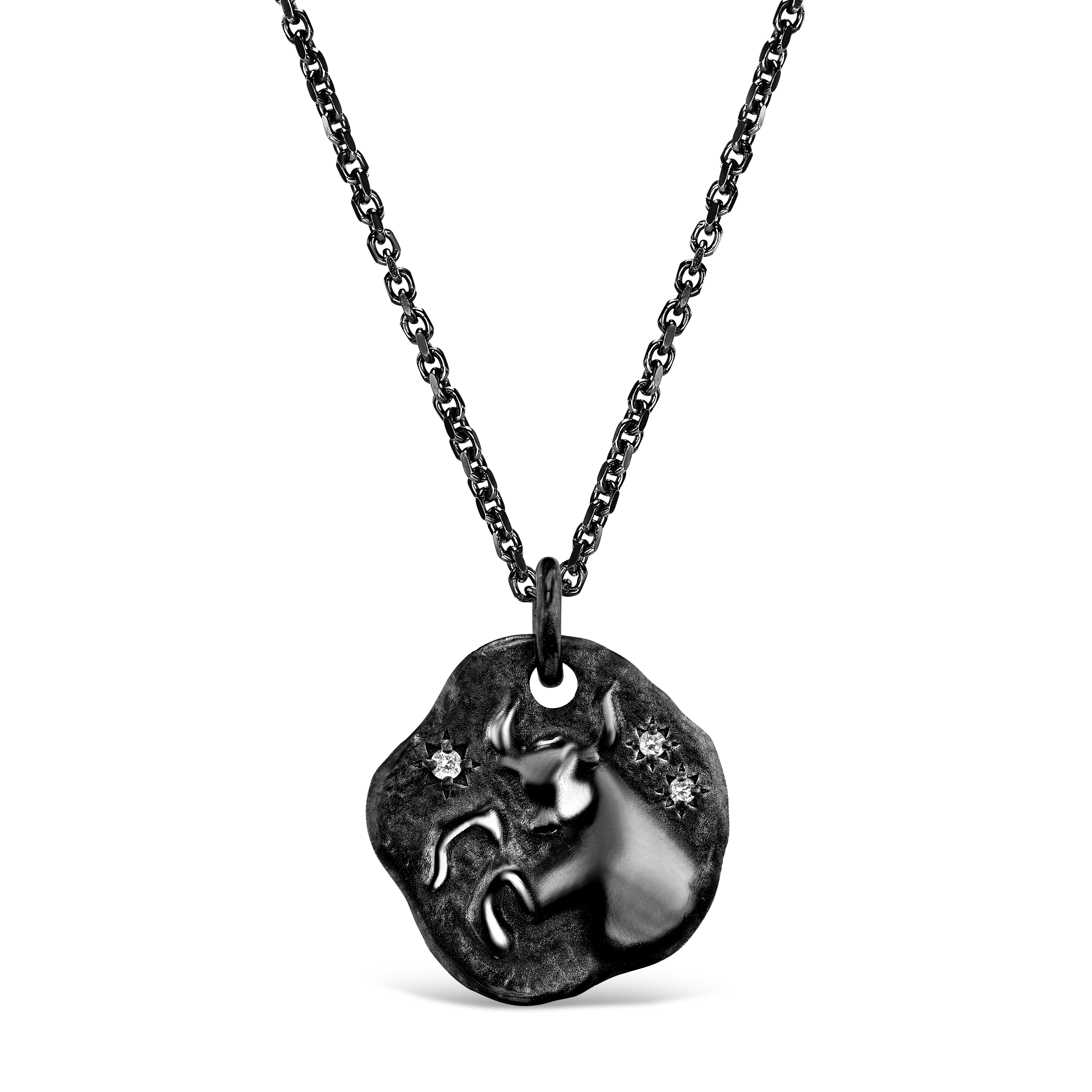 MINI 18KT BLACK GOLD ZODIAC MEDALLION