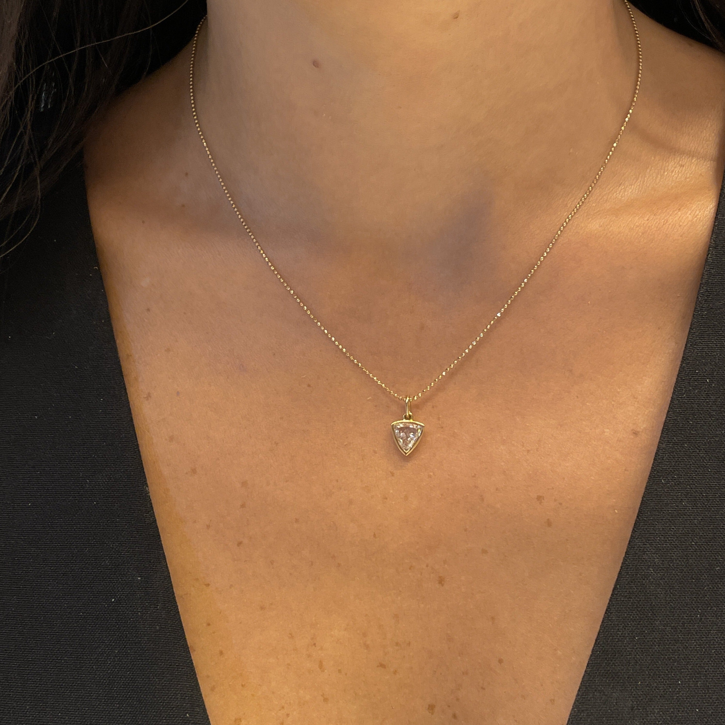 TORI Rosecut Diamond Charm Necklace, worn by model