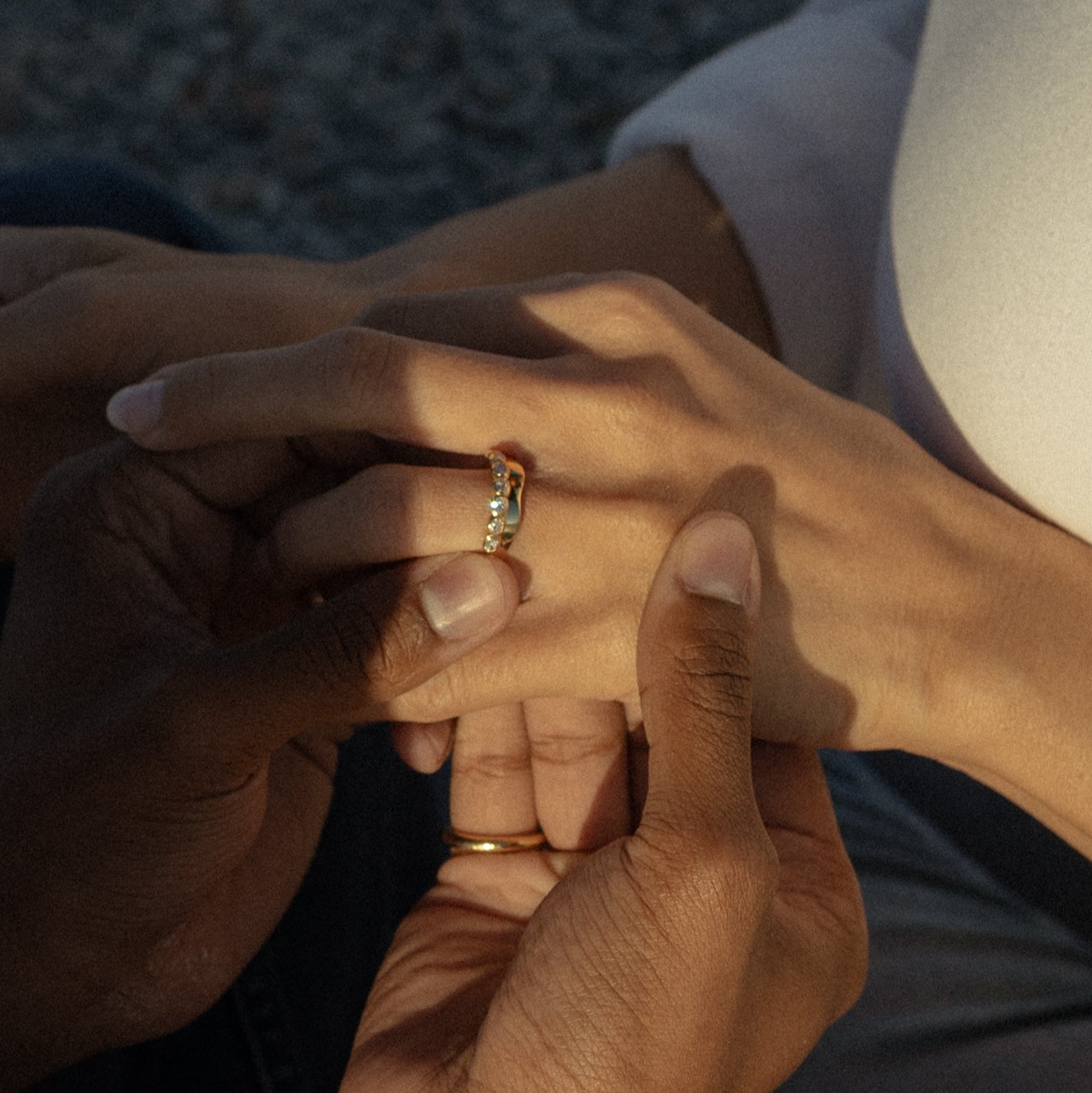 DIAMOND TWIN FLAME BAND