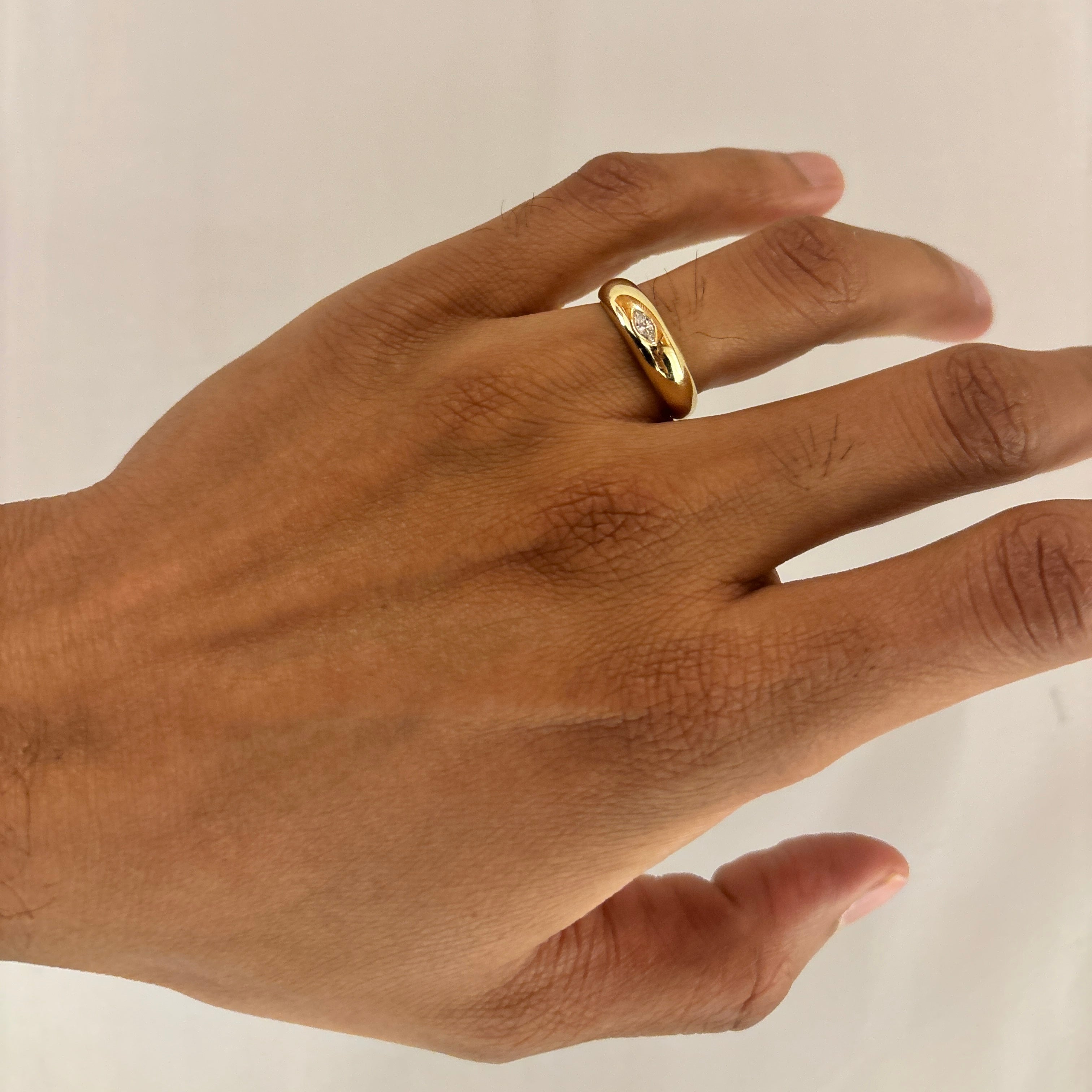 Zayne Marquise Wedding band on hand