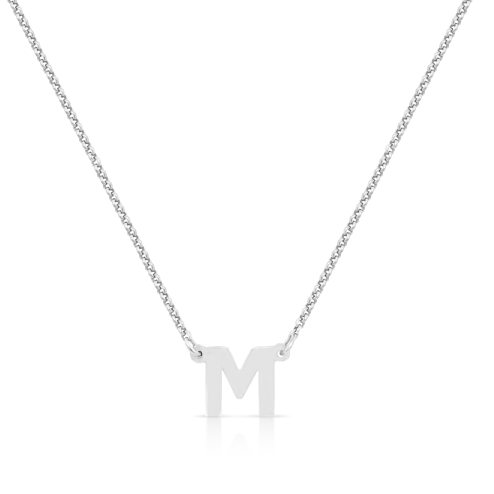 White Gold necklace with a 'M' pendant