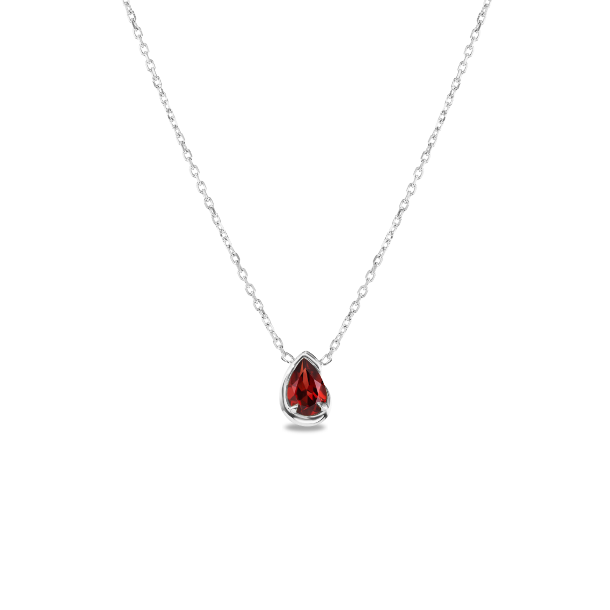 BB Thelma necklace garnet in white gold, front view