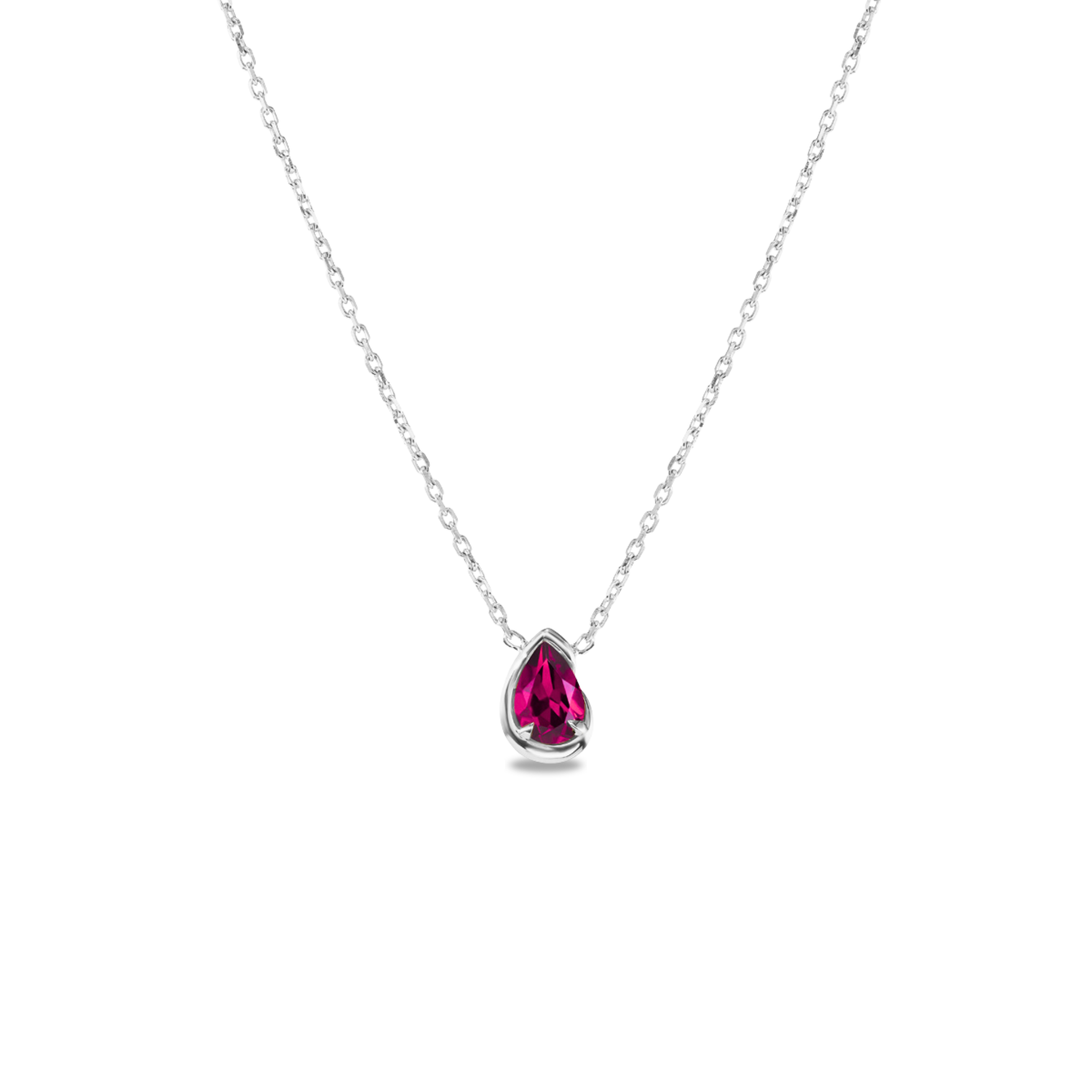BB Thelma Ruby necklace white gold, front view