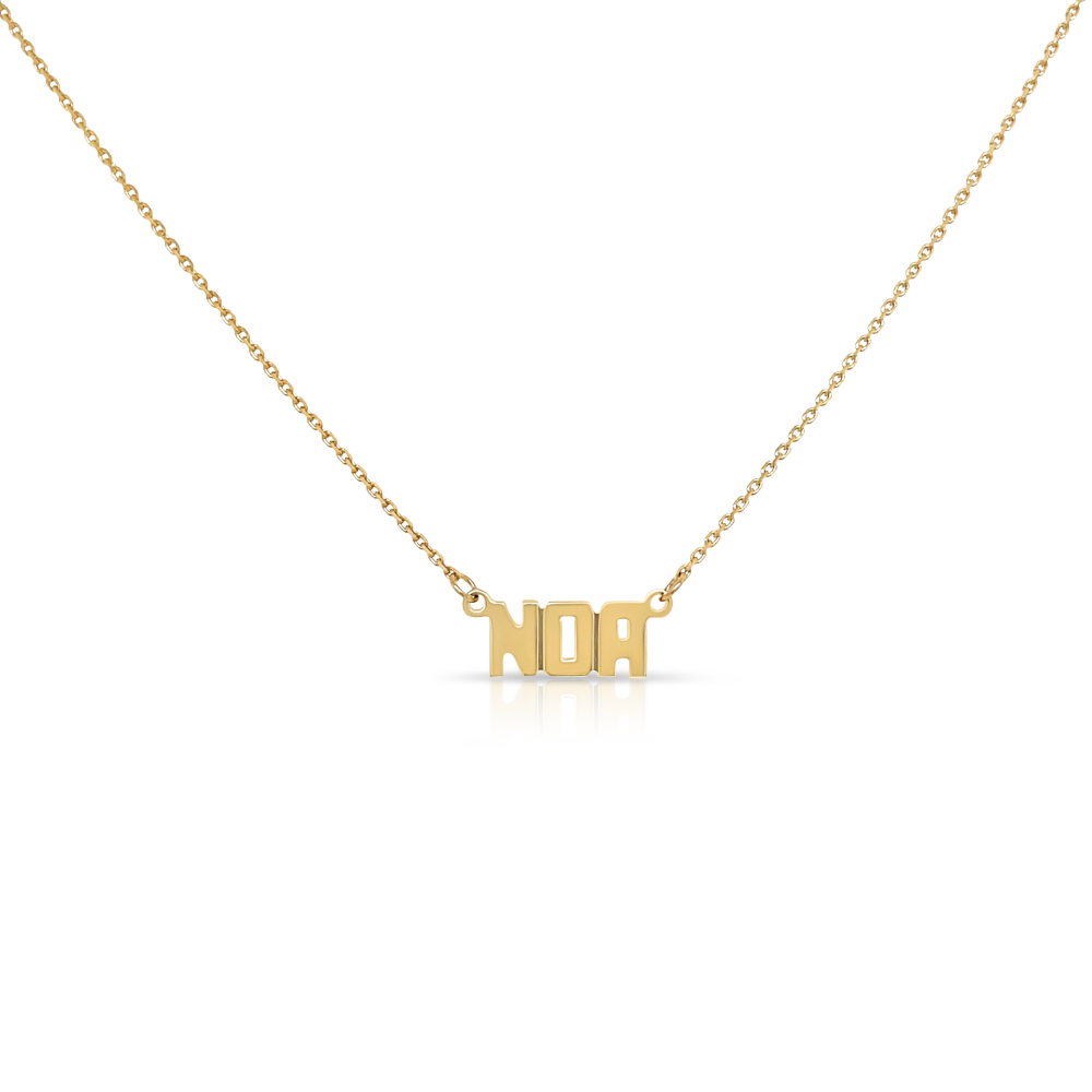 BLOCK LETTER NAME PLATE NECKLACE