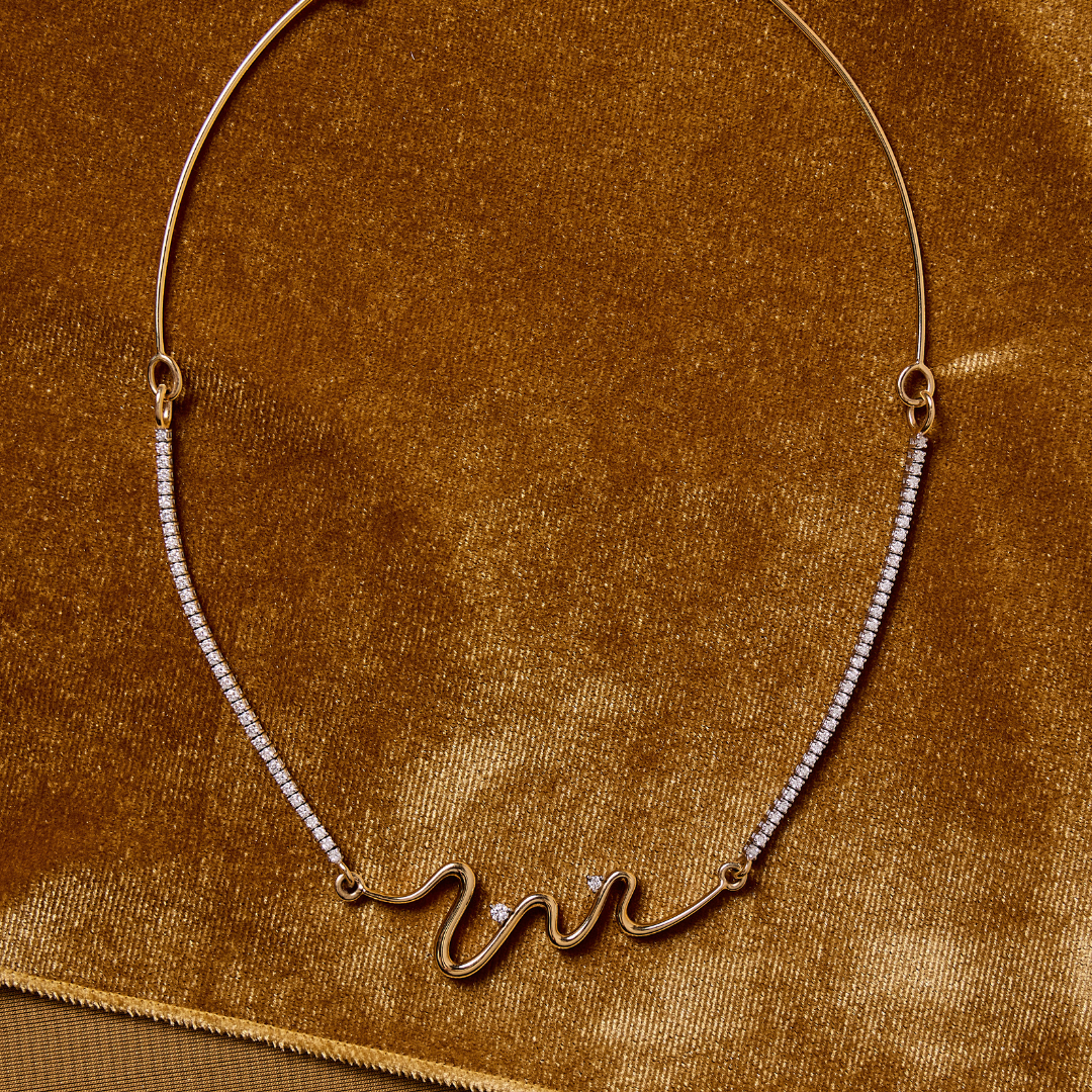AARYAH | SORA DIAMOND SQUIGGLE NECKLACE