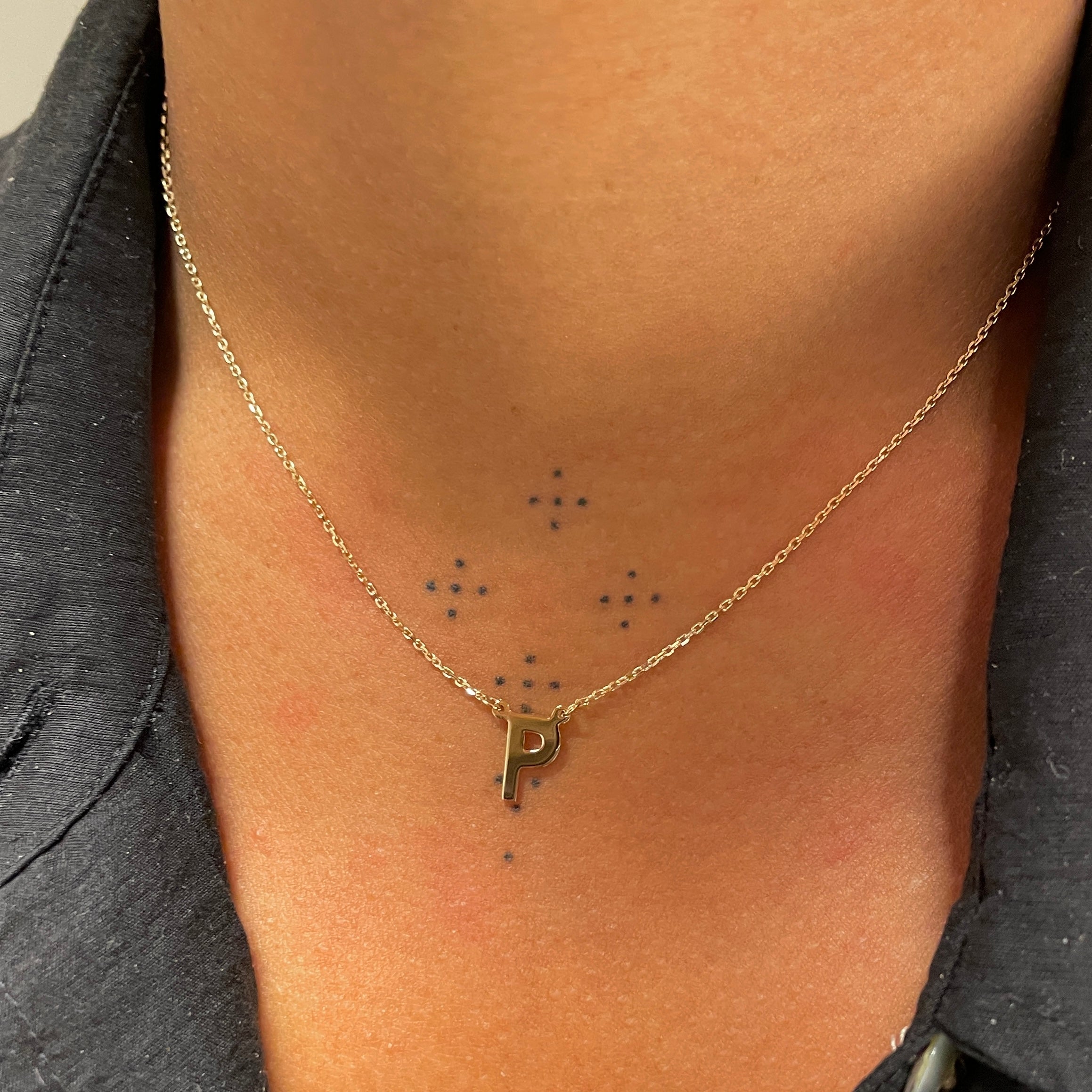 AYSHA 14KT SINGLE LETTER NECKLACE