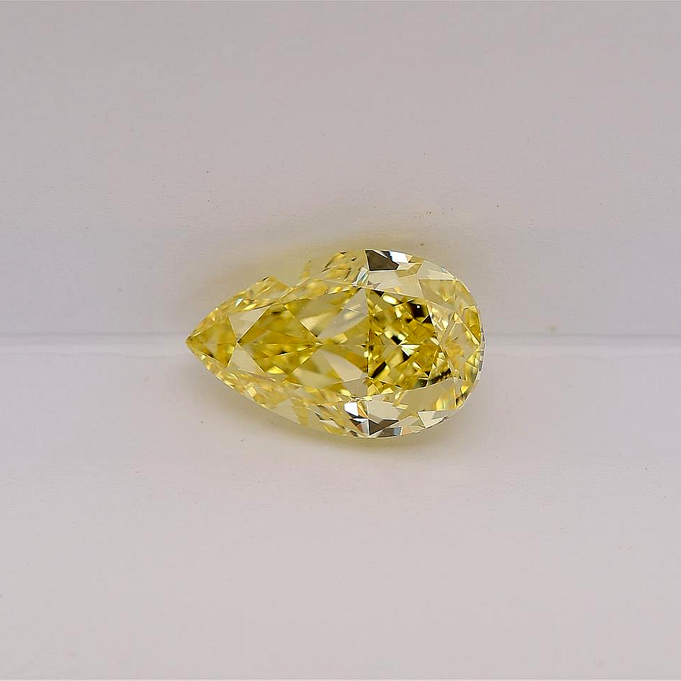 Fancy Vivid Yellow Pear Modified Brilliant Cut Diamond 