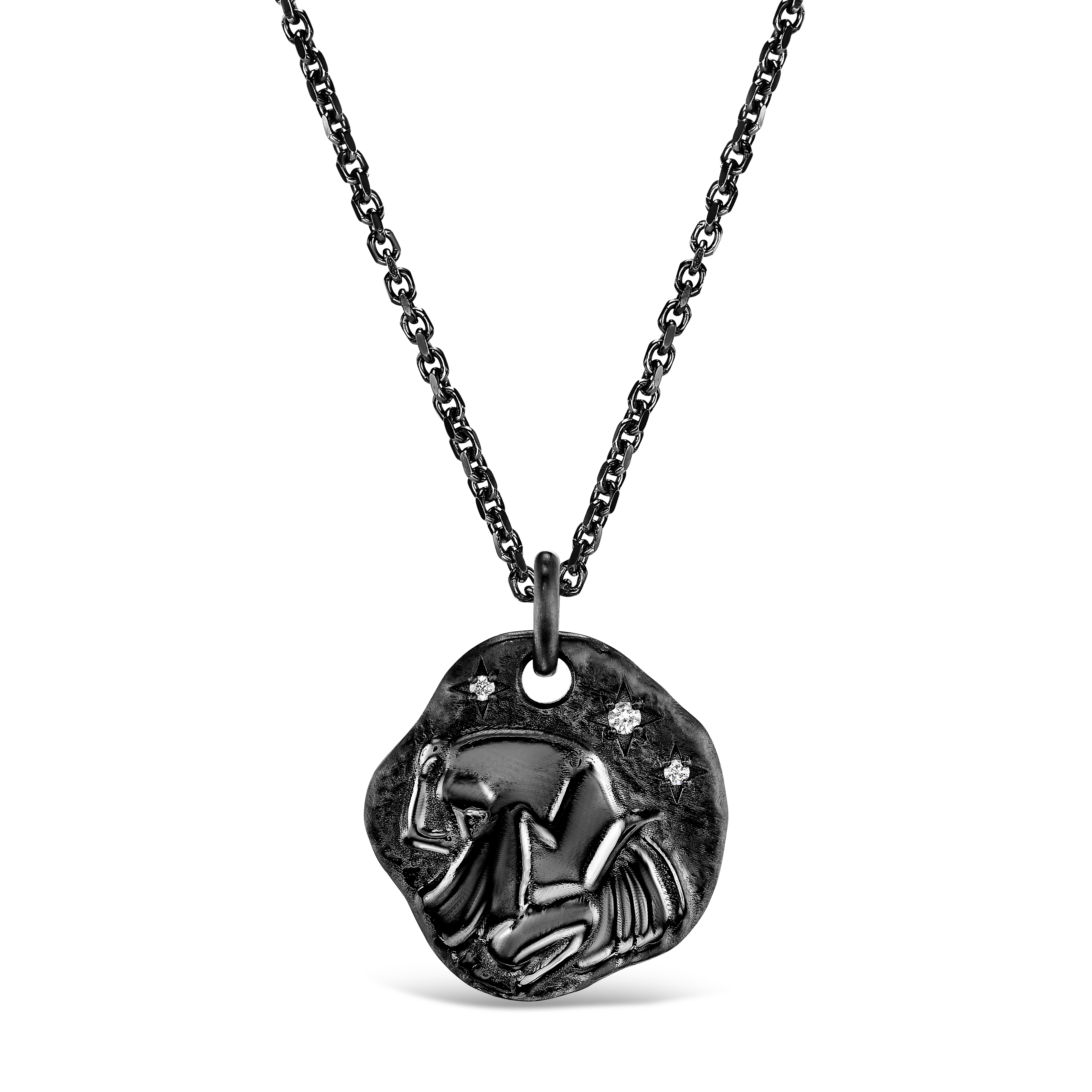 MINI 18KT BLACK GOLD ZODIAC MEDALLION