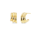 AVERY THREE ROW HUGGIE EARRINGS