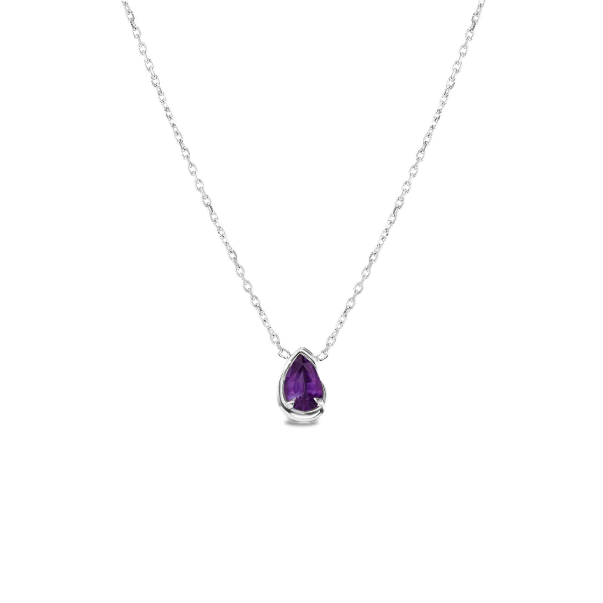 BB Thelma necklace Amethyst, white gold, front view