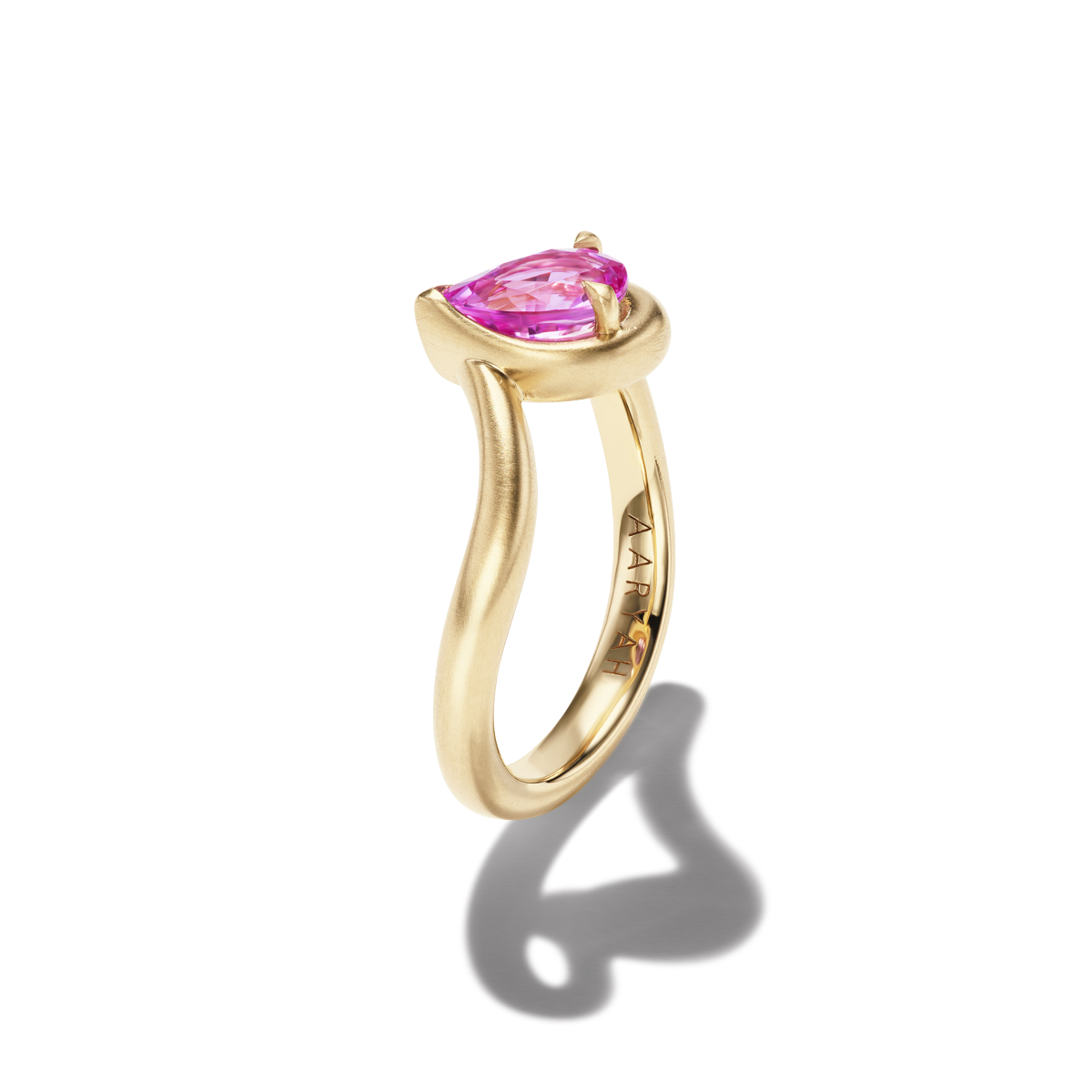 BB THELMA PINK SAPPHIRE PINKY RING, side view
