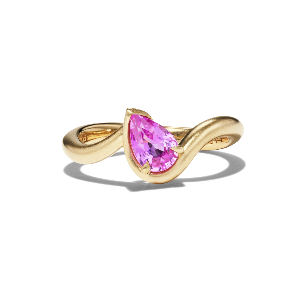 BB THELMA PINK SAPPHIRE PINKY RING, front view