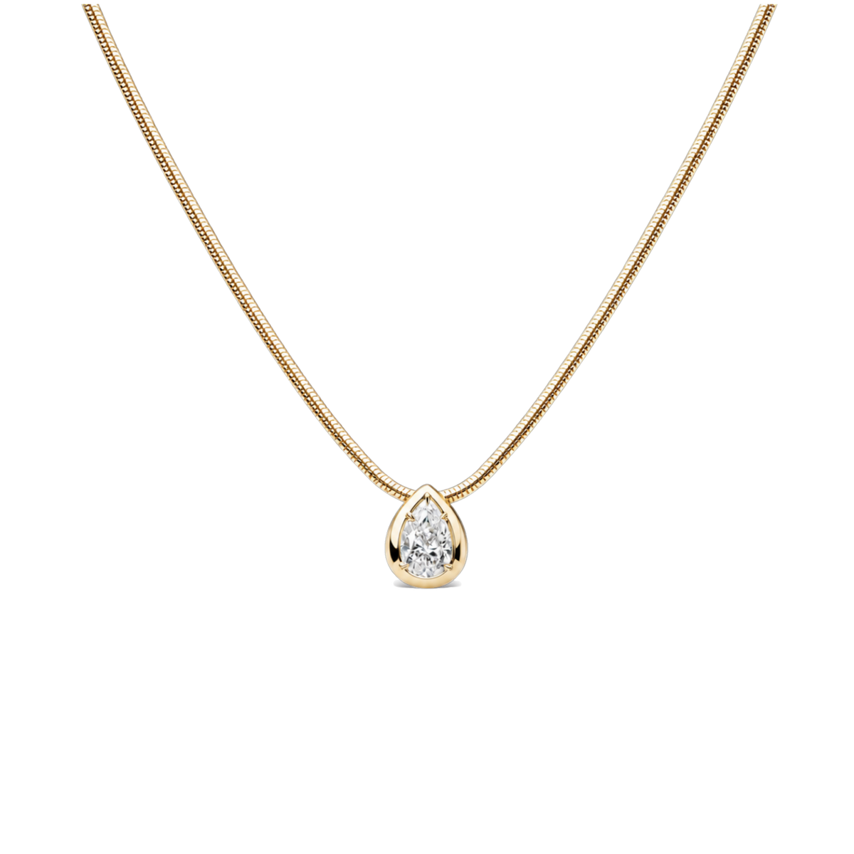 BB KYRAH WHITE DIAMOND PEAR PENDANT NECKLACE