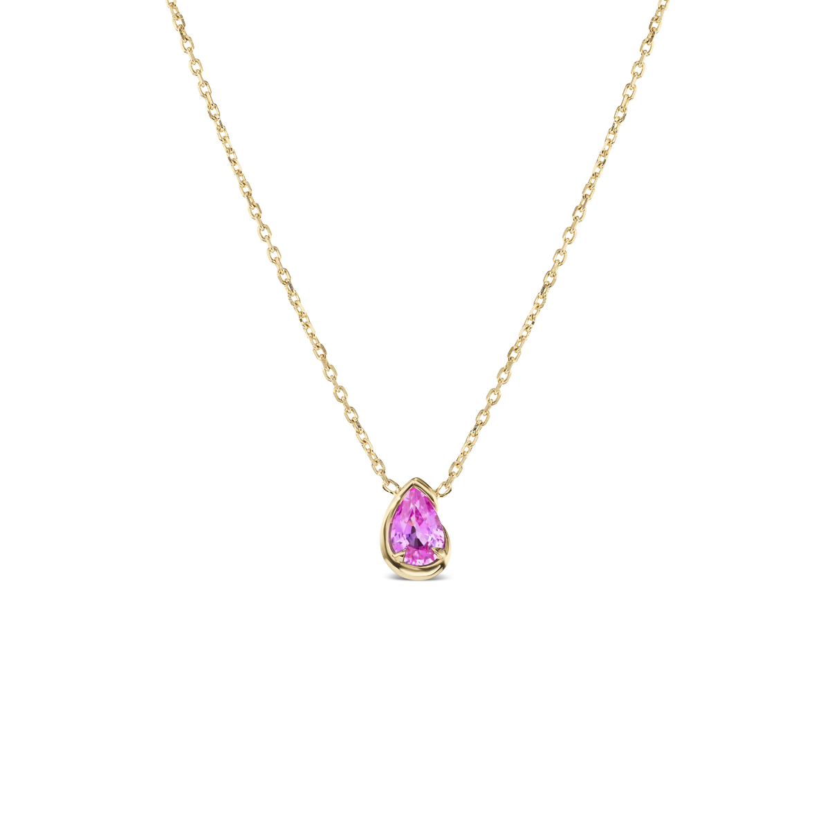 BB Thelma Necklace - Pink Sapphire 14k Yellow gold