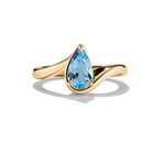 BB Talia Swiss Blue Topaz in 14k yellow gold front profile product photo.