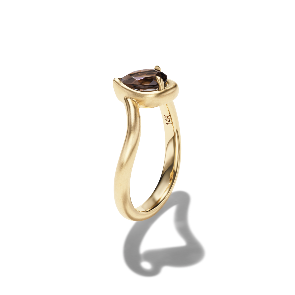 BB THELMA Smokey Quartz 14k yellow gold, side view