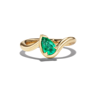 BB THELMA EMERALD GEMSTONE PINKY RING, front view