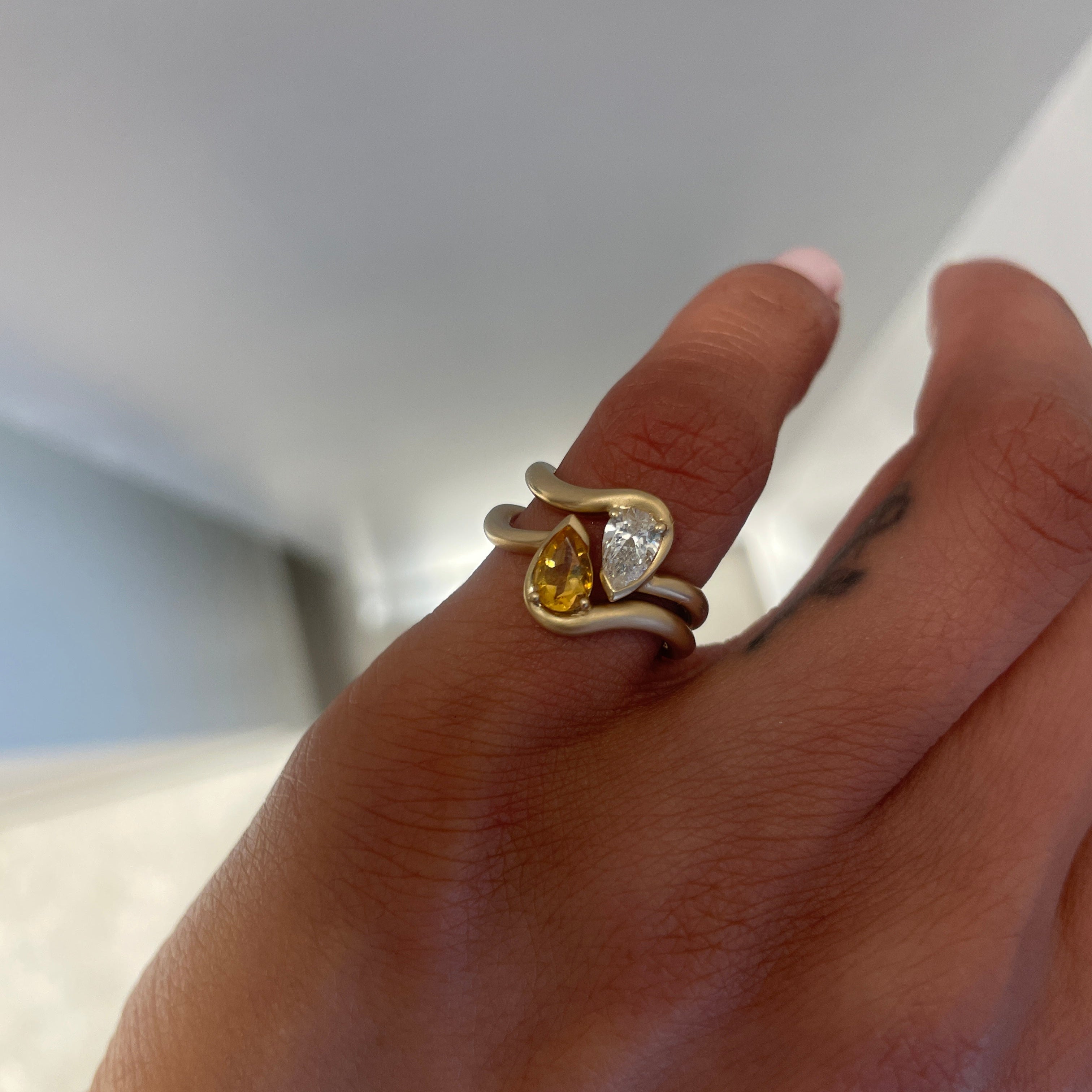 BB Thelma Citrine and White Sapphire in 14kt Yellow Gold