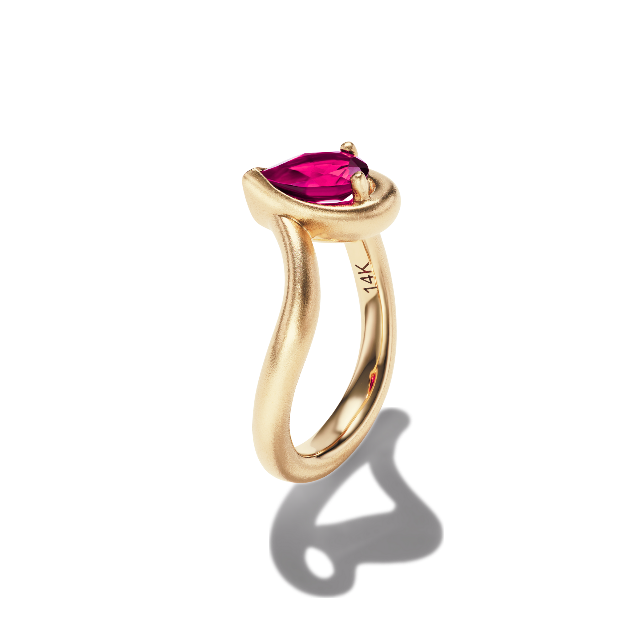 BB thelma Ruby Pinky Ring, side view