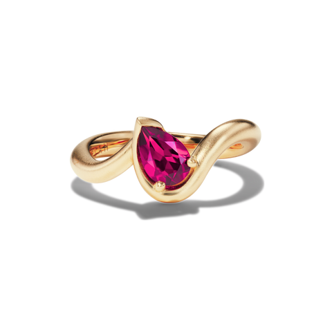 AARYAH | BB THELMA RUBY PINKY RING - SIZE 2 - READY TO SHIP