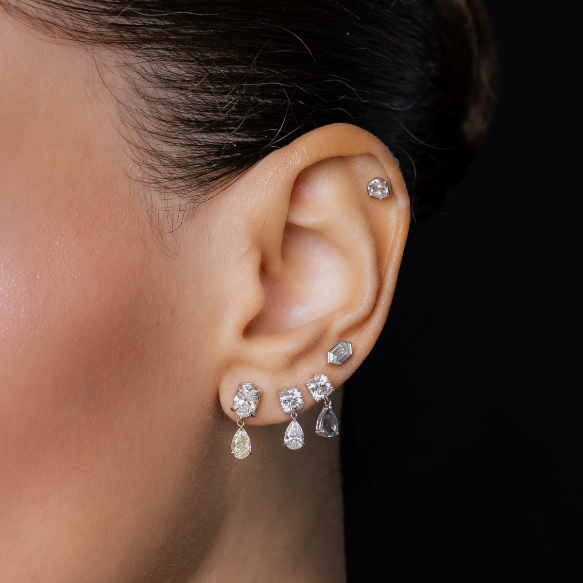 MIA MINI HEXAGONAL DIAMOND STUDS