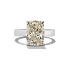 BESPOKE BROWN CUSHION PLATINUM SELENE RING