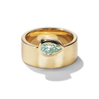 BESPOKE GREEN PEAR AKHNA RING