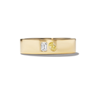 Dominik Toi et Moi Wedding Band in White Emerald + Yellow Oval