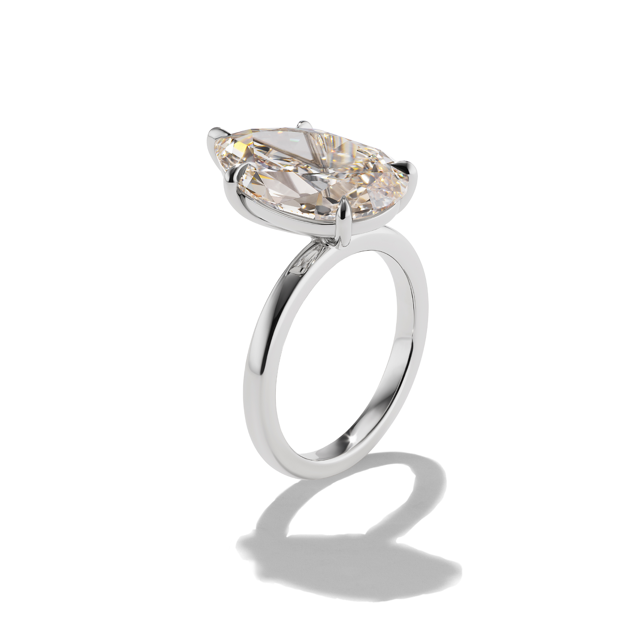 BESPOKE PLATINUM BROWN PEAR ACACIA RING