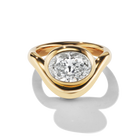 Bespoke White Diamond Deepa in Yellow Gold, Front View