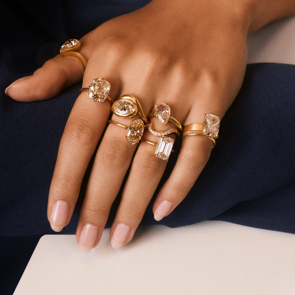 Brown Collection Engagement Rings, on Model