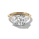 Cushion Cut Three Stone Engagement Ring