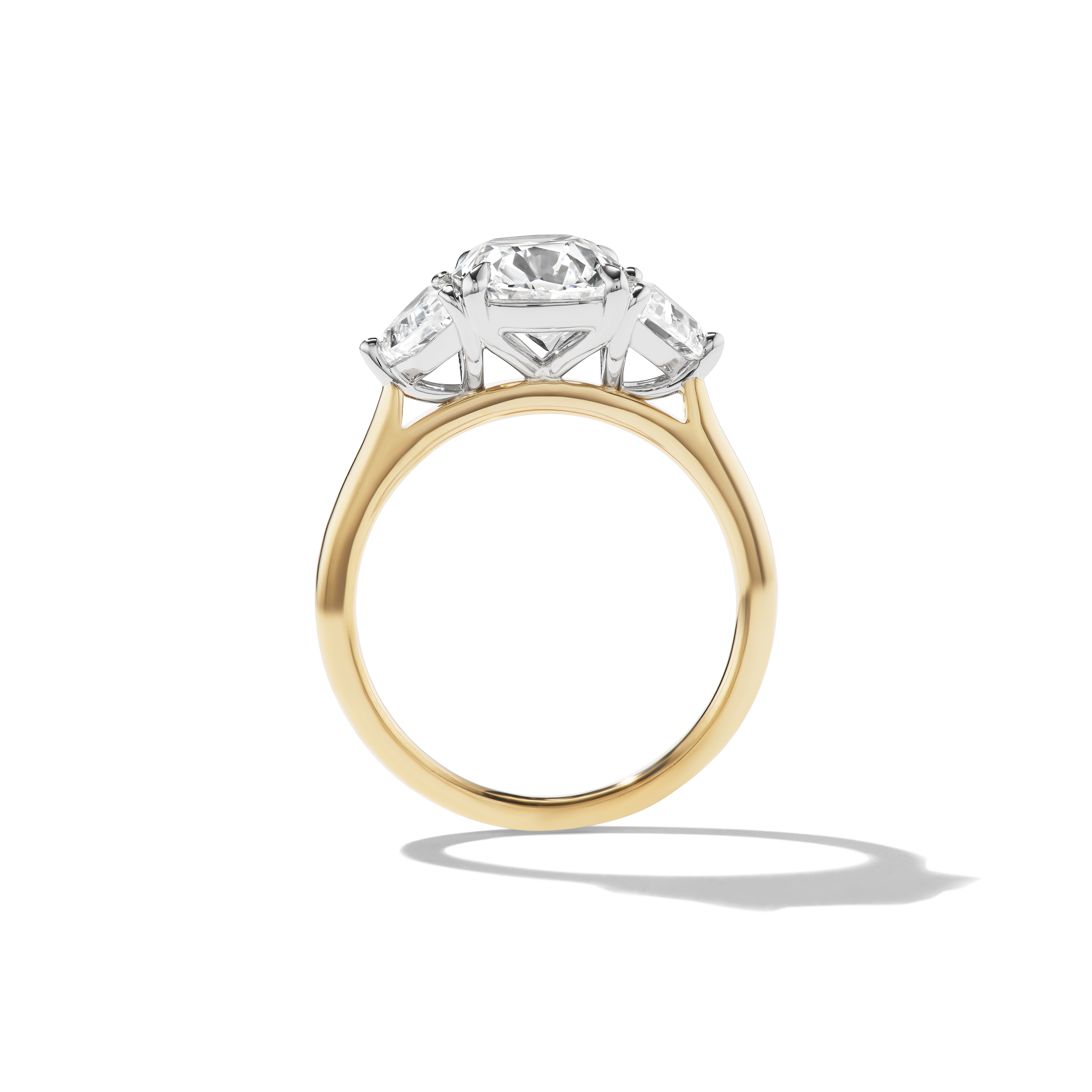 Cushion Cut Three Stone Engagement Ring