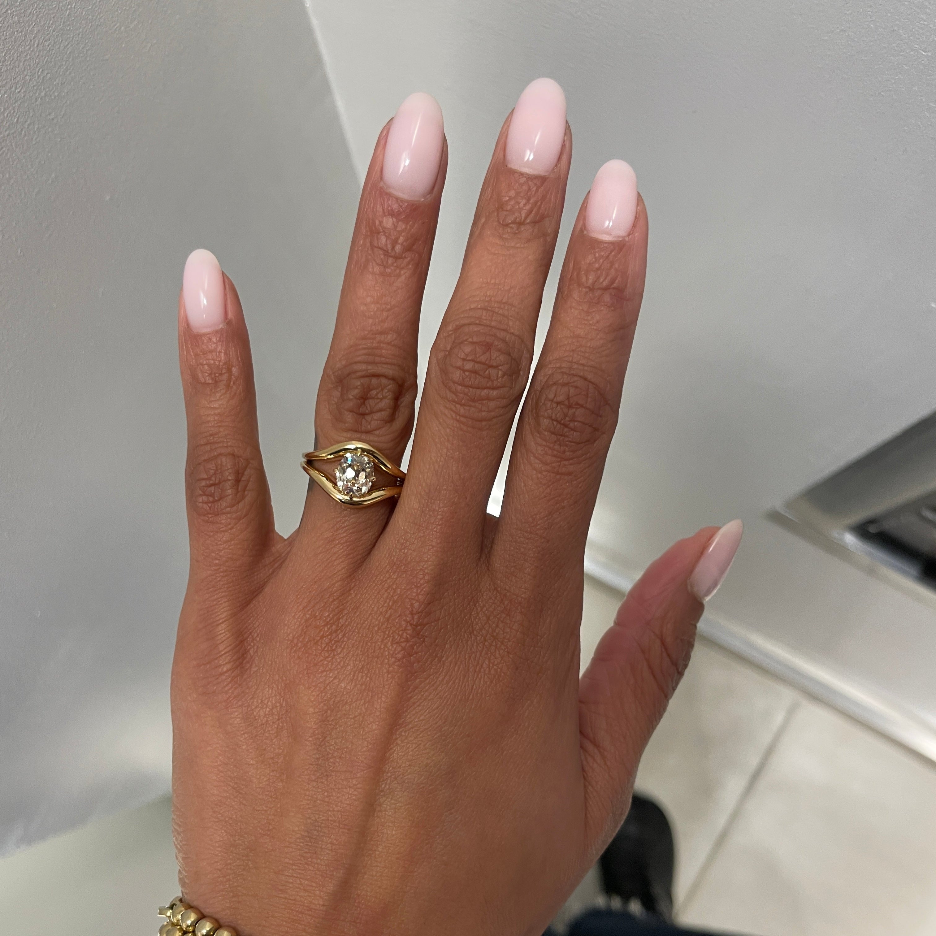 EZE 1.51 OM Engagement Ring, on hand 